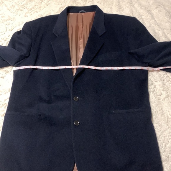 Vintage 80s Wool Cashmere Blend Michael Gabriele Navy Blazer Men’s size 44R - Picture 14 of 16